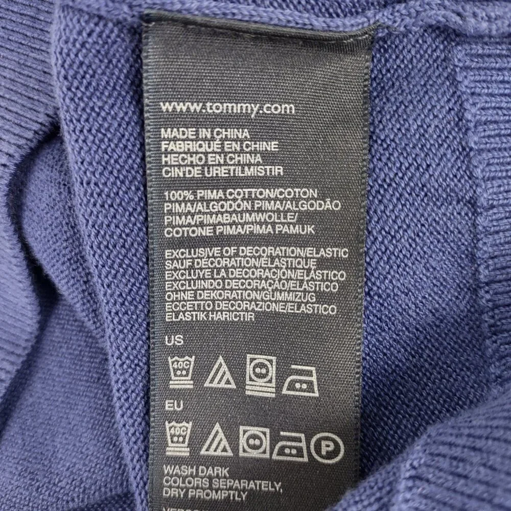 Tommy Hilfiger Men's Blue, 100% Cotton Pullover Crewneck Sweater. Size Large - Picture 13 of 13